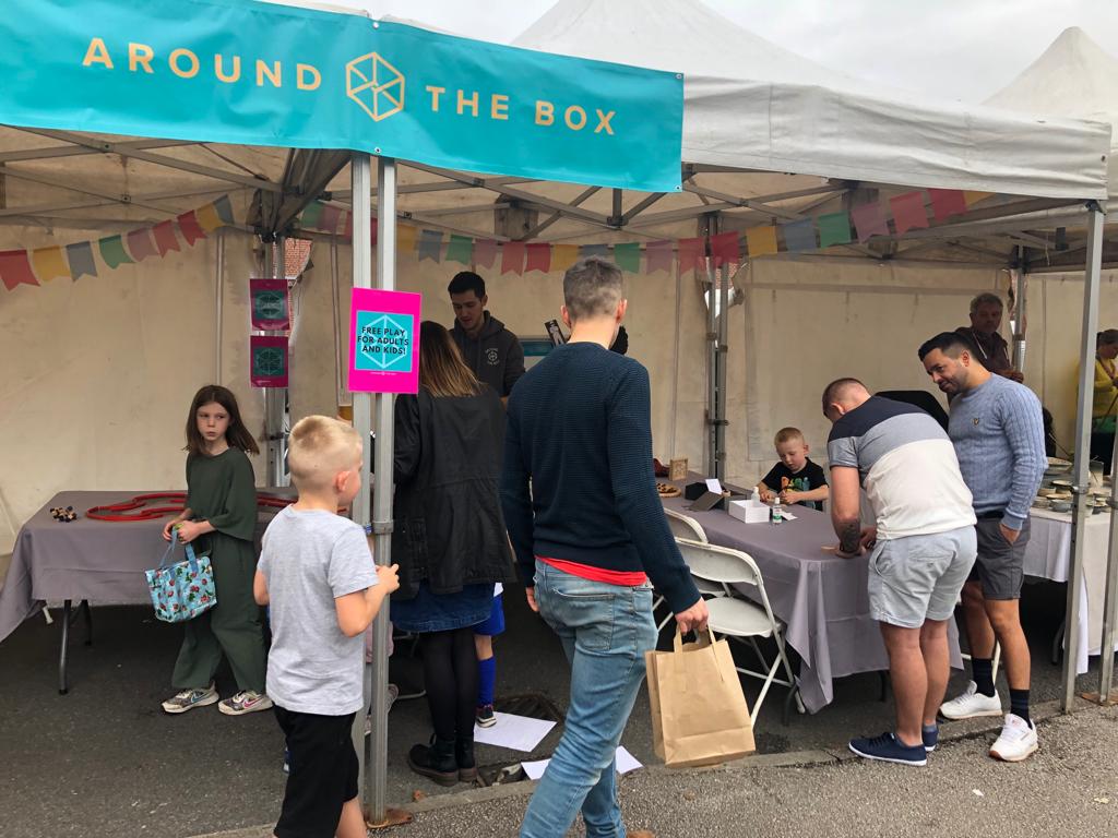 Around The Box social space. Levenshulme, Manchester, North West Family friendly entertainment. Puzzles, challenges and games to captivate and entertain